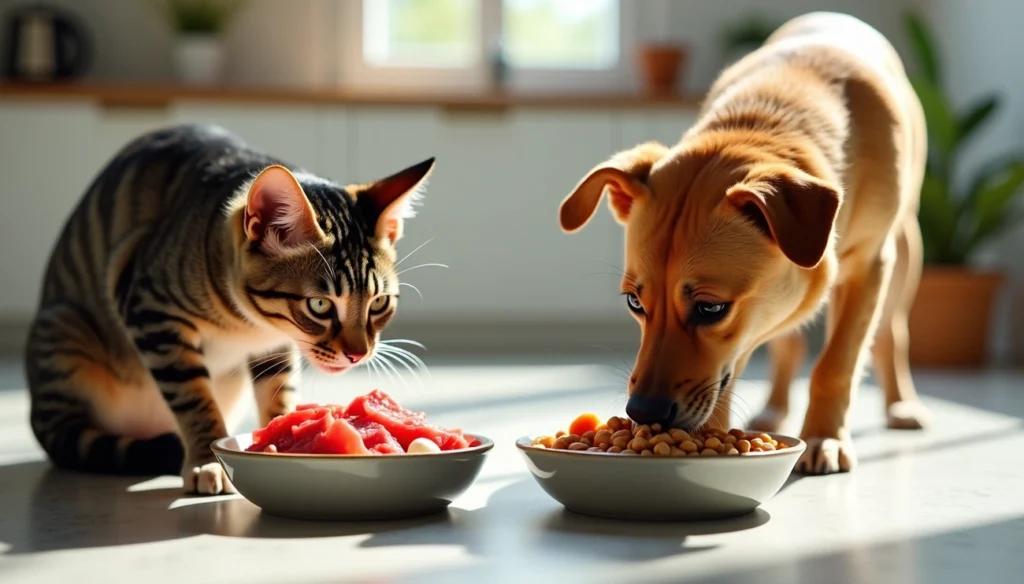 Porque los perros no comen lo mismo que los gatos