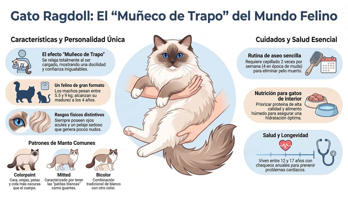 Gato Ragdoll: El Muñeco de Trapo Felino que Enamora