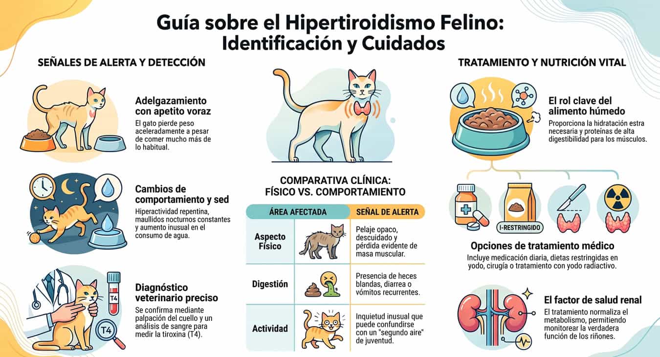 Guía Completa sobre el Hipertiroidismo Felino: Síntomas y Nutrición